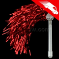 LED Metallic Pom Poms Red